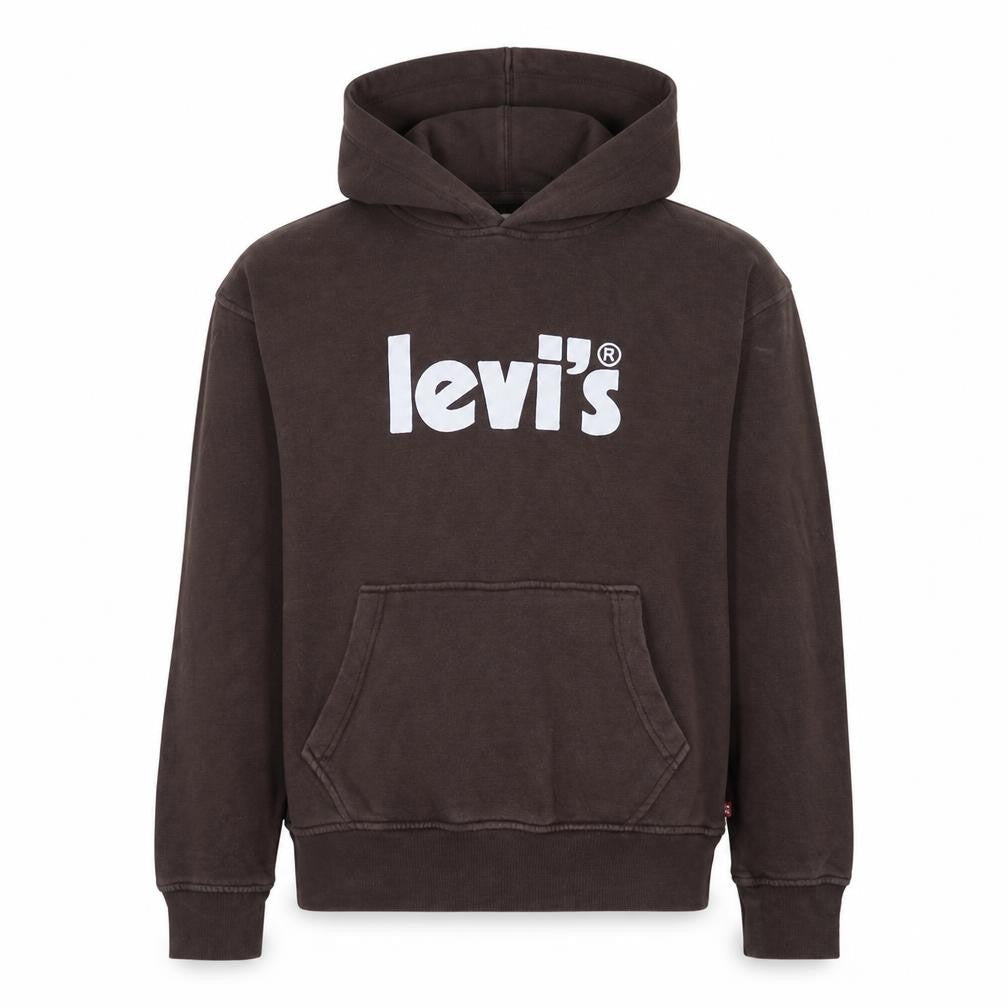 Levi's Men's Brown XS Relaxed Pullover Hoodie Logo Graphic