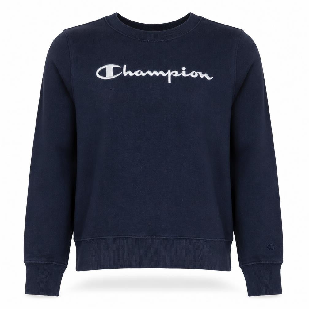 Champion Women’s Blue Small Pullover Sweatshirt Logo Crew Neck