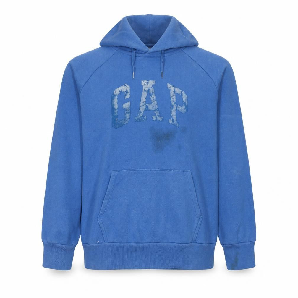 Gap Men’s Blue Pullover Hoodie M Regular Fit Logo Sweatshirt