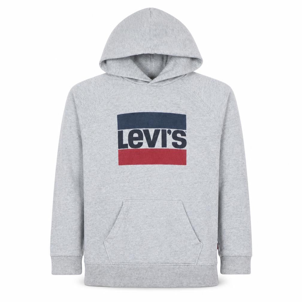 Levi's Men's Grey Pullover Hoodie M Graphic Logo Sweatshirt