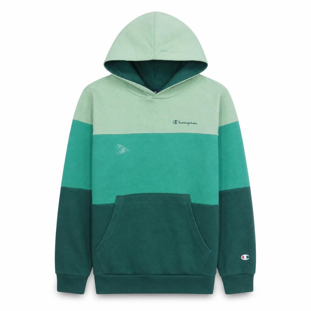 Champion Boys Green Colourblock Pullover Hoodie Age 11-12 Years