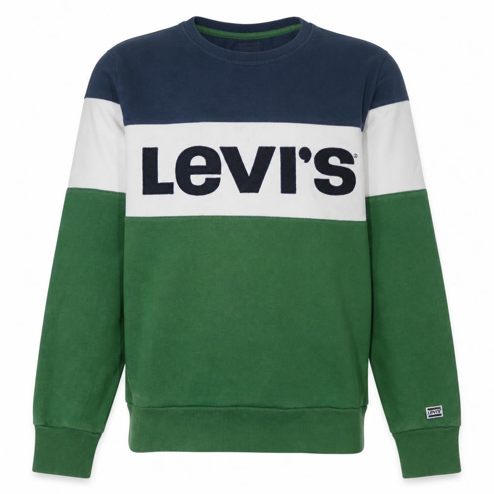 Levi's Men's Colour Block Logo Sweatshirt Blue Green White Size S