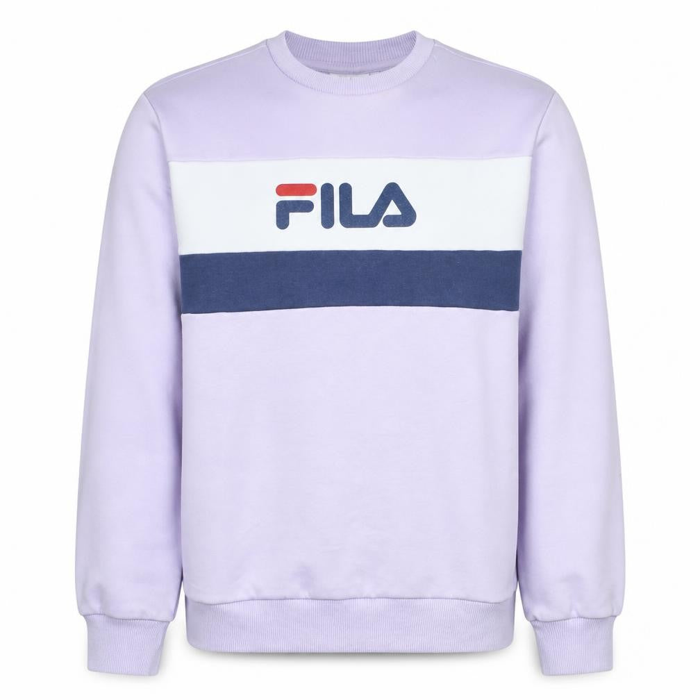 Fila Mens Purple Logo Sweatshirt XS Crew Neck Pullover Retro Sportswear