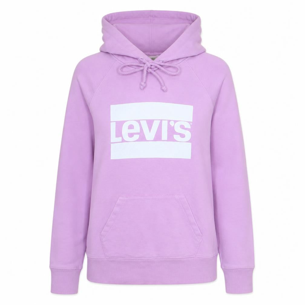Levi's Womens Pink Pullover Hoodie XXS Logo Front Cotton Blend