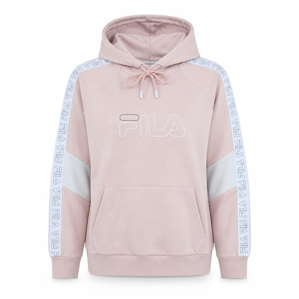 Fila Womens Pink Hoodie Medium Logo Hooded Sweatshirt