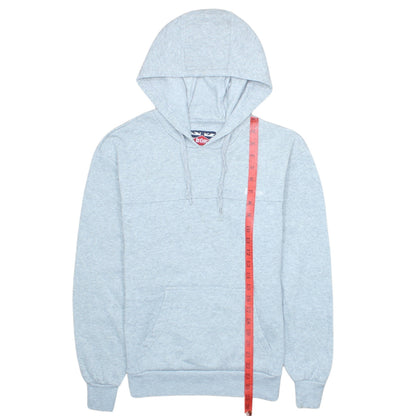 Close-up detail of Lee Cooper men’s grey pullover hoodie small regular fit