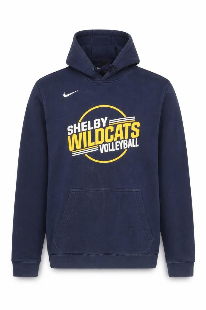 Nike Men's Blue Shelby Wildcats Volleyball Pullover Hoodie M