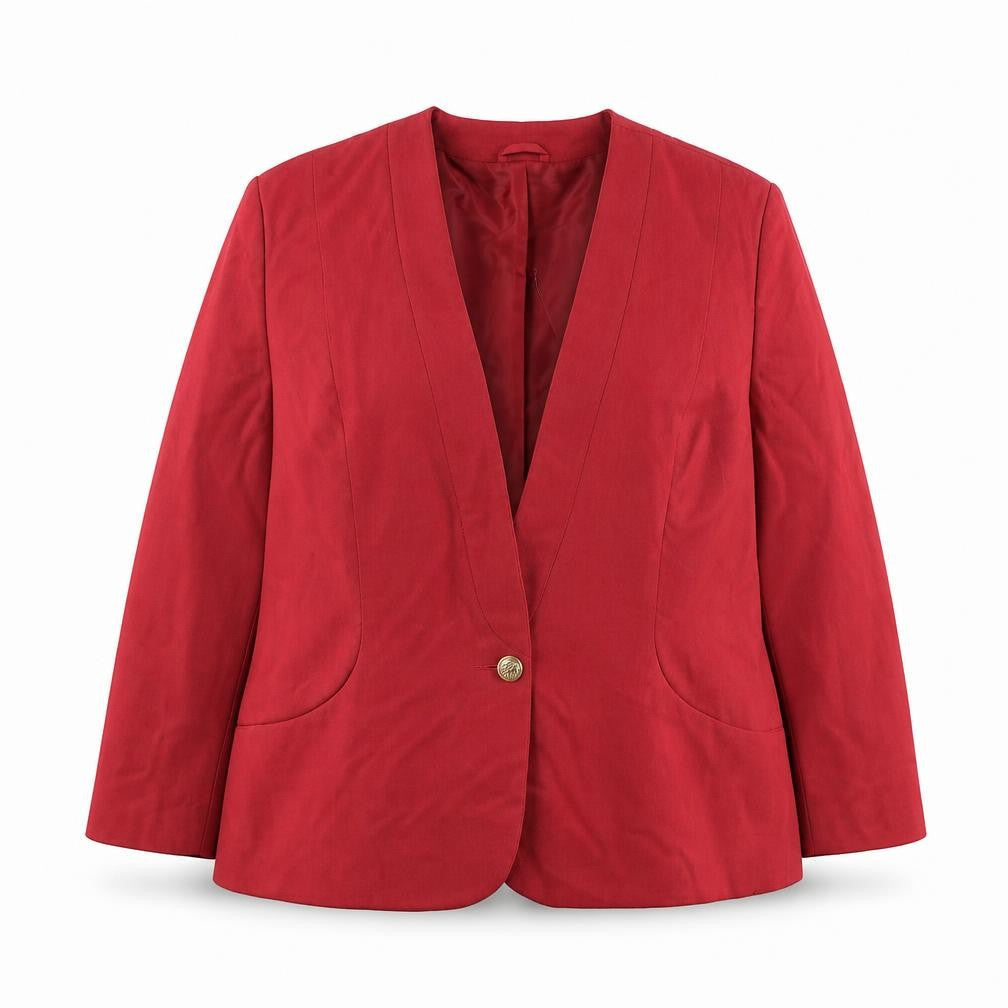 St. Bernard Womens Red Size 20 Regular Fit Single Breasted Blazer