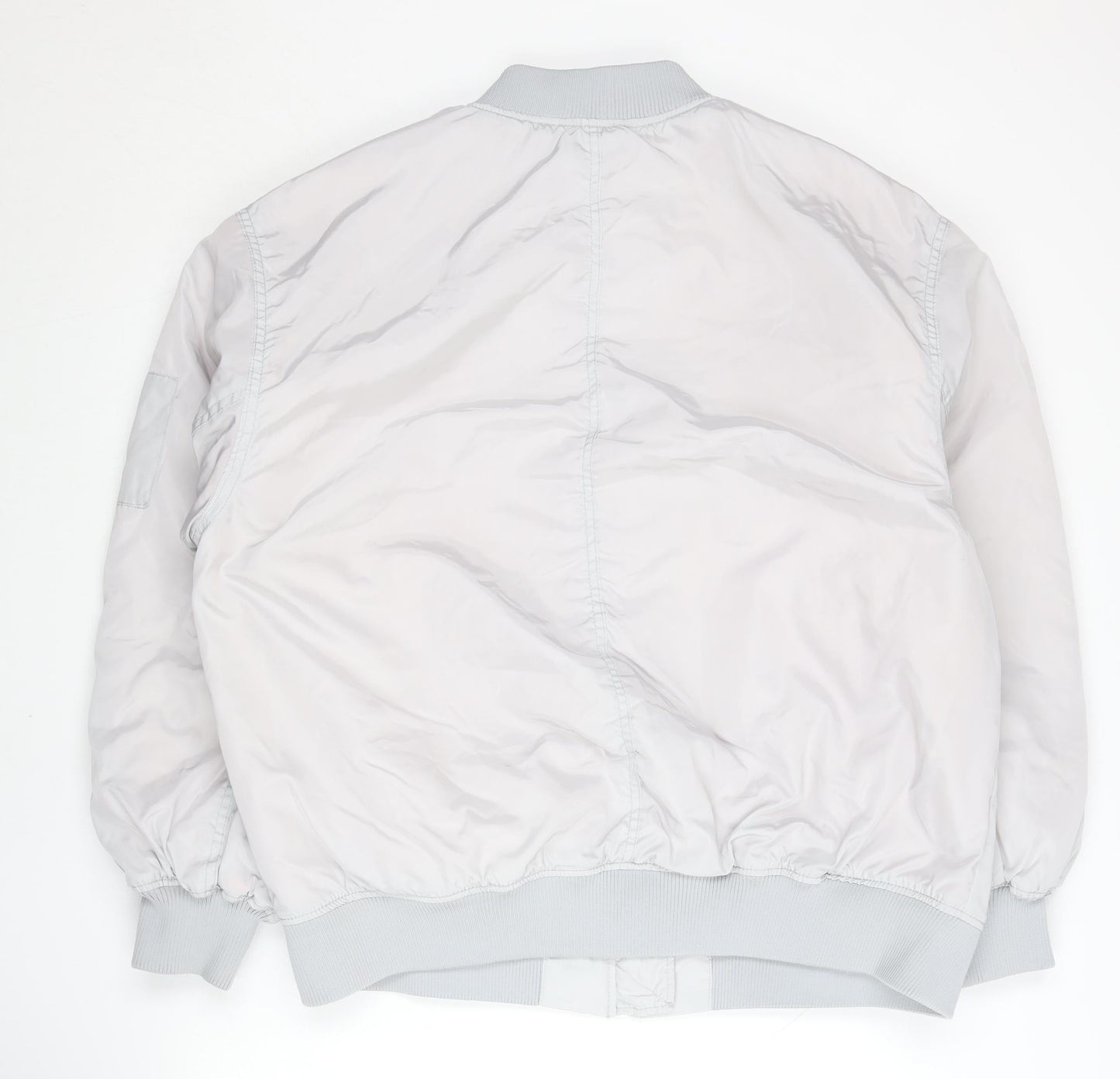 H&M Divided Women’s Grey Bomber Jacket Size 12 Polyester Zip Casual