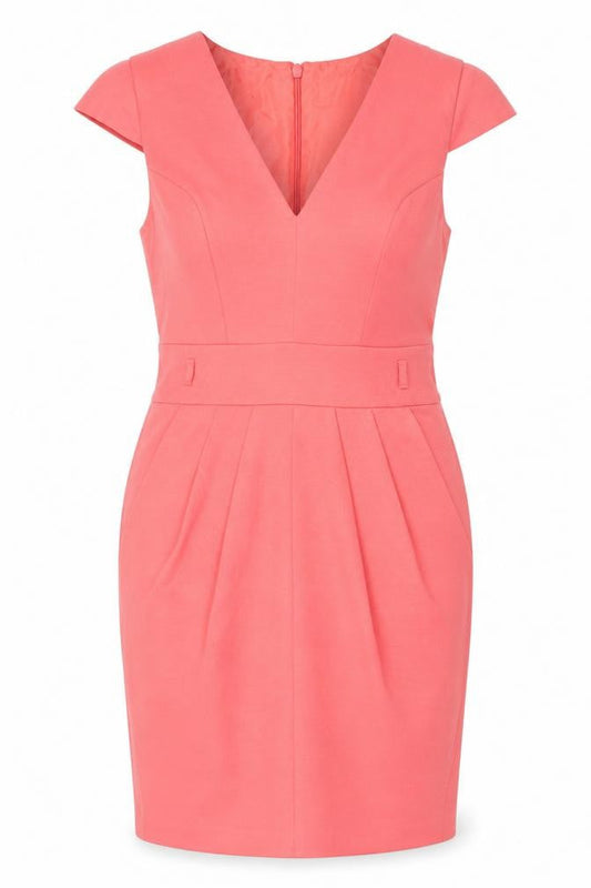Next Women’s Pink Size 10 Sheath Knee Length V-Neck Dress
