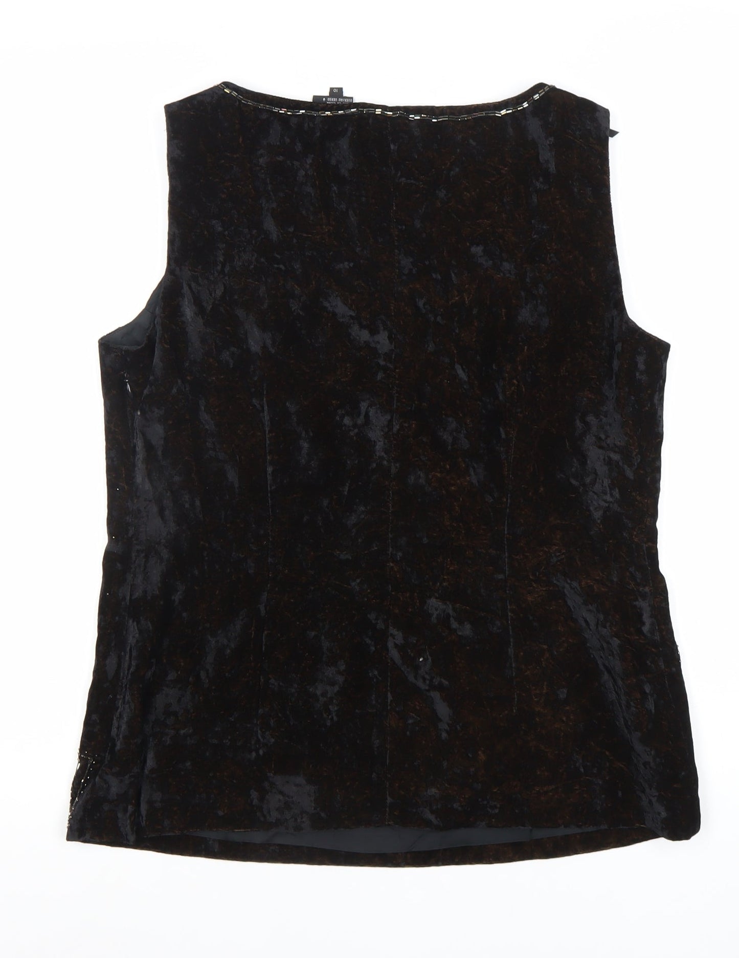 Liz Claiborne Women’s Black Velvet Beaded Tunic Blouse Size 10
