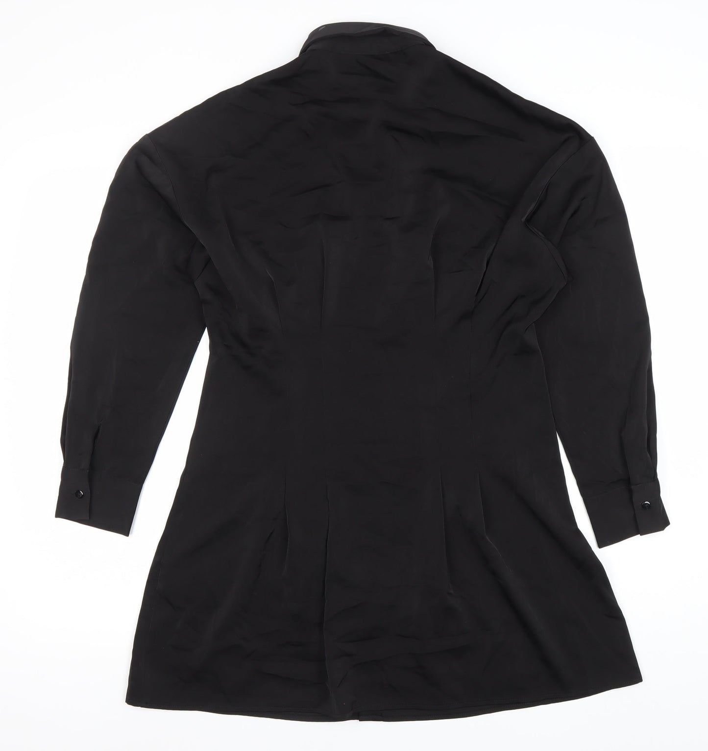 LUC-CE Women’s Black Shirt Dress Size S Collared Buttoned Long Sleeve
