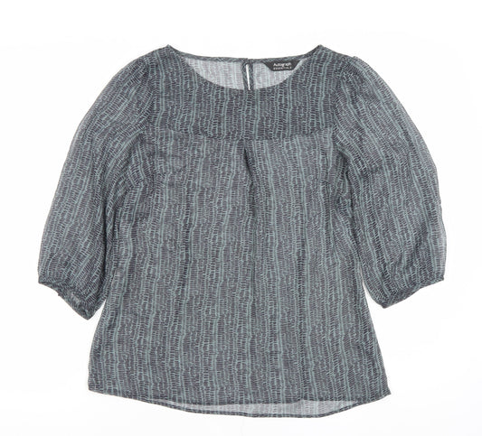 Marks and Spencer Women’s Grey Print Blouse UK 8 Chiffon 3/4 Sleeve