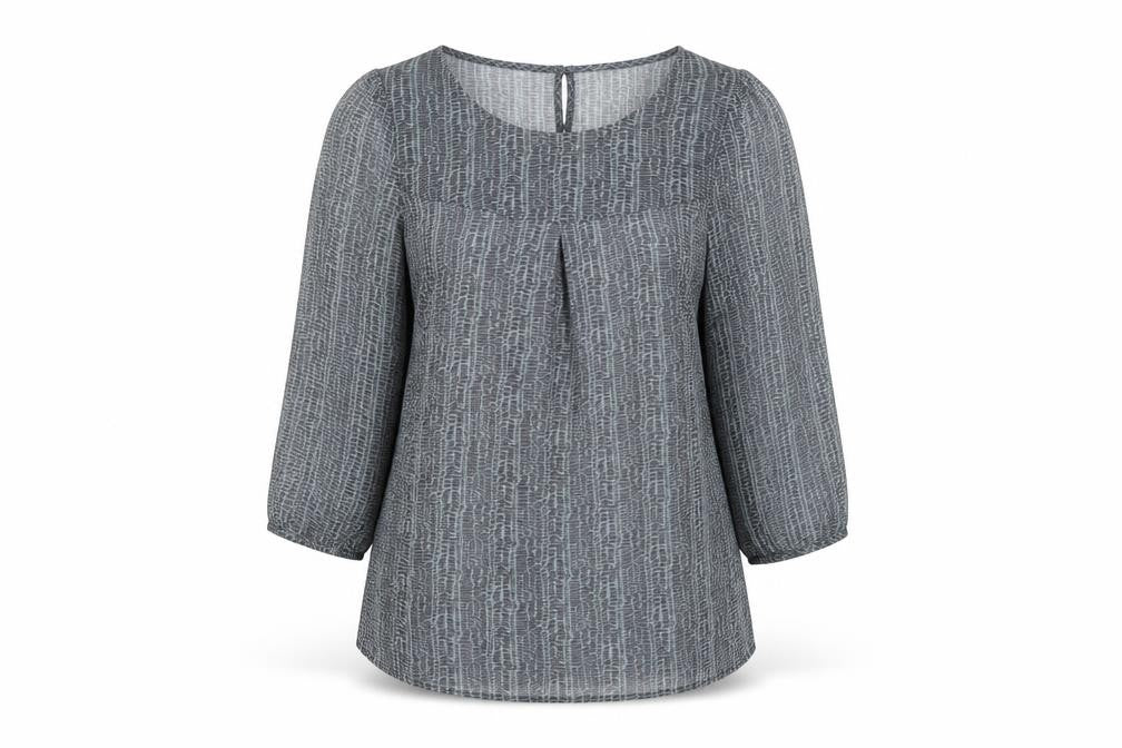 Marks & Spencer Women’s Grey Print Blouse UK 8 Chiffon 3/4 Sleeve