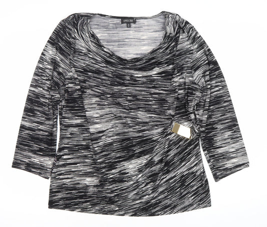 Episode Women’s Black XL Cowl Neck 3/4 Sleeve Blouse