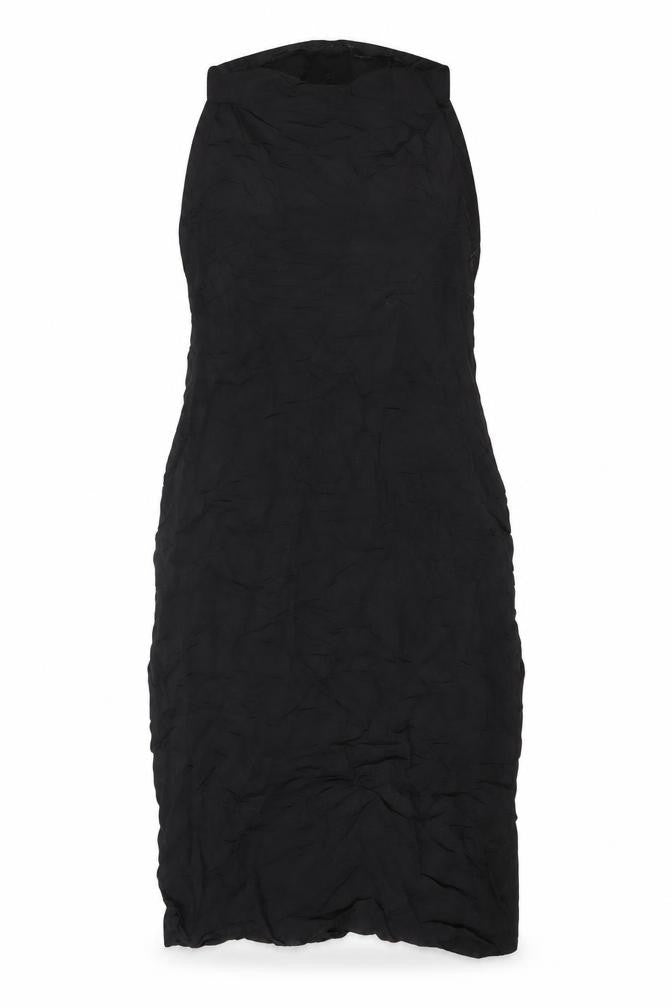 Zara Women Black Strapless Midi Dress Size 6 Linen Blend