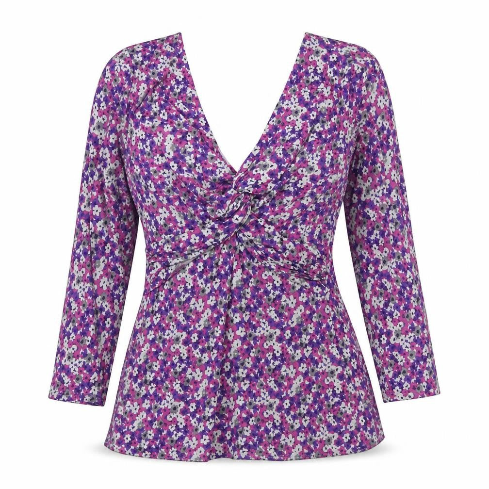 East Womens Multicoloured Floral Wrap Blouse Size 10 Viscose