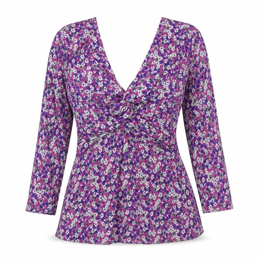 East Womens Multicoloured Floral Wrap Blouse Size 10 Viscose