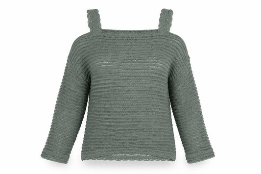 Next Womens Green Open Knit Pullover Jumper UK 10 Regular Square Neck