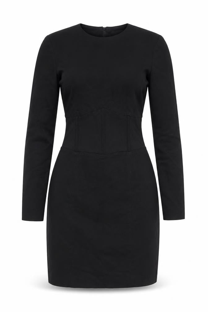 Zara Women’s Black Bodycon Short Dress Size 8 Long Sleeve Partywear