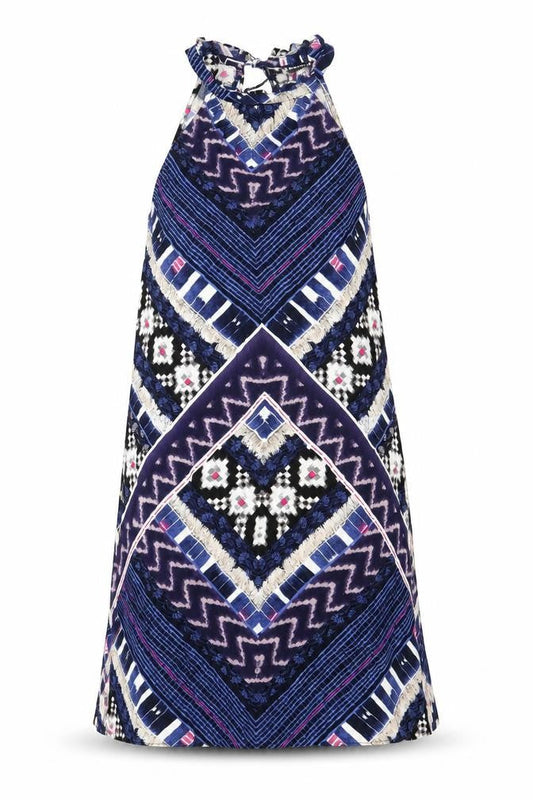 Warehouse Women’s Multicoloured Geometric Mini Halter Shift Dress Size 6