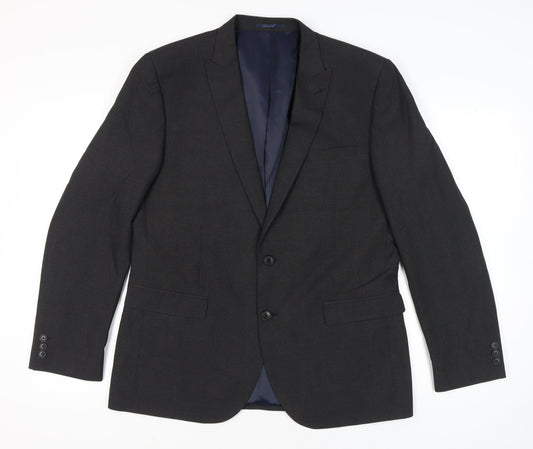 Next Men’s Black Blazer Jacket 44” Chest Regular Fit Two-Button Formal