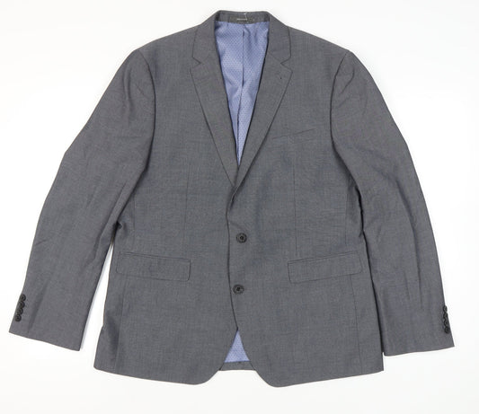 Primark Mens Grey Blazer Jacket Regular Fit Size 44R Smart Formal