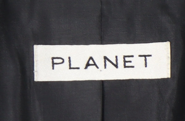 Planet Womens Black Size 12 Regular Fit Three-Button Suit Jacket