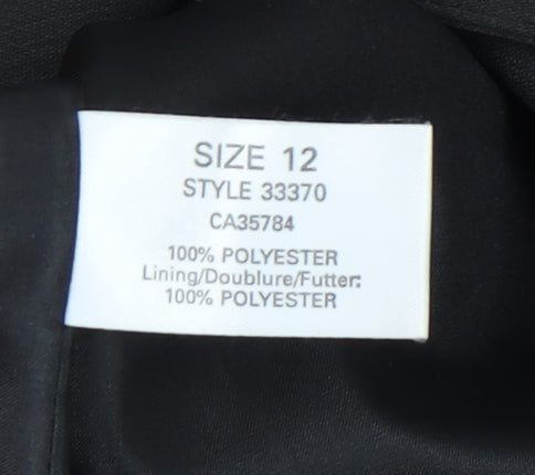 Planet Womens Black Size 12 Regular Fit Three-Button Suit Jacket