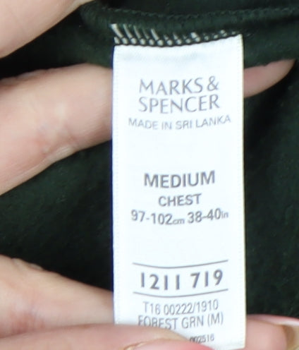 Marks and Spencer Men’s Green Fleece Zip Jacket Medium 38"-40"
