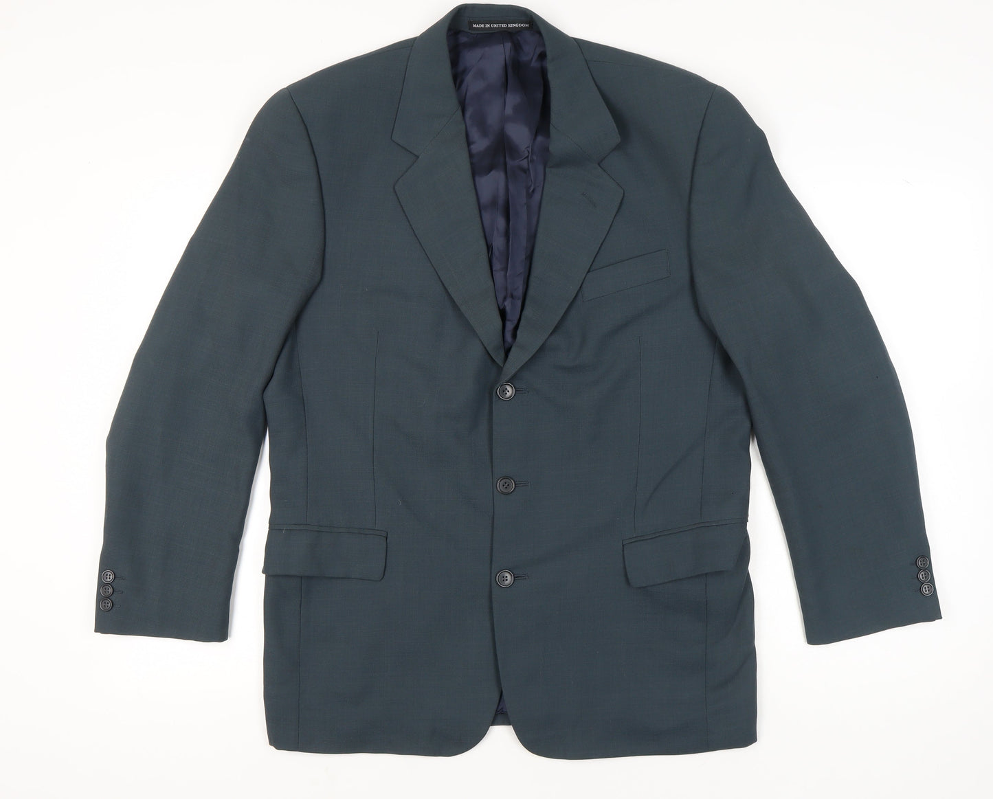 Next Mens Blue Wool Blend 40R Regular Fit Blazer Jacket