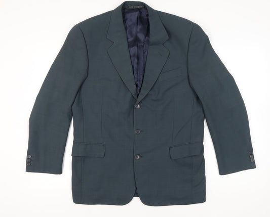 Next Mens Blue Wool Blend 40R Regular Fit Blazer Jacket
