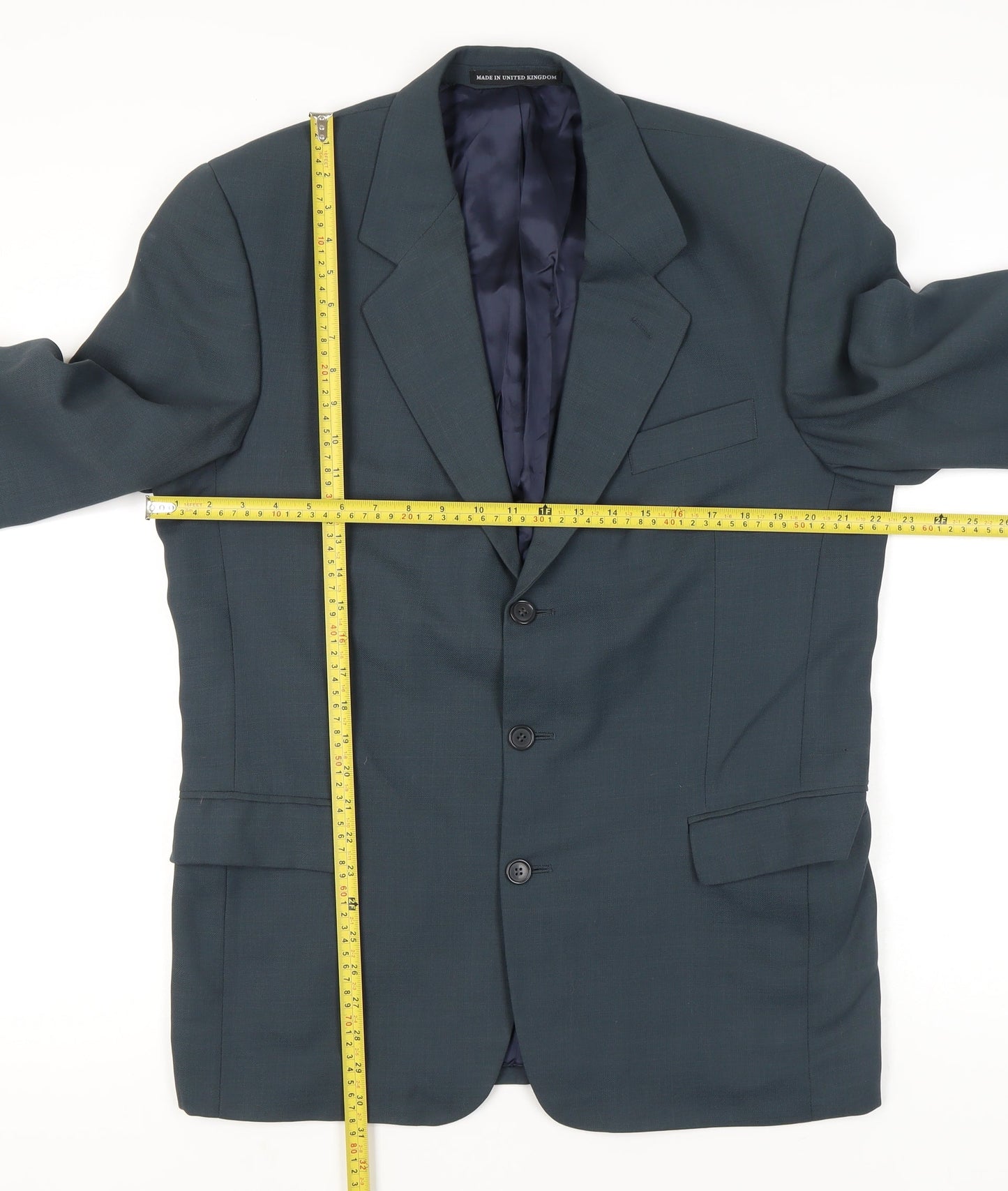 Next Mens Blue Wool Blend 40R Regular Fit Blazer Jacket