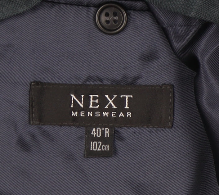 Next Mens Blue Wool Blend 40R Regular Fit Blazer Jacket