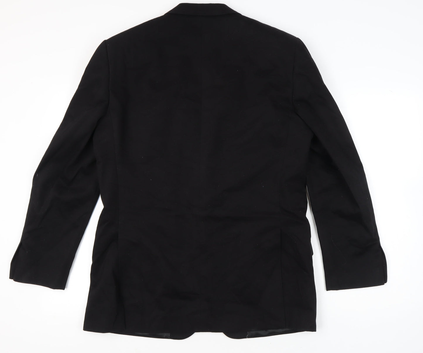 John Lewis Men Black Cotton Blazer Jacket 42R Single-Breasted