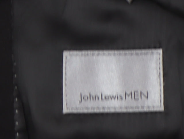 John Lewis Men Black Cotton Blazer Jacket 42R Single-Breasted
