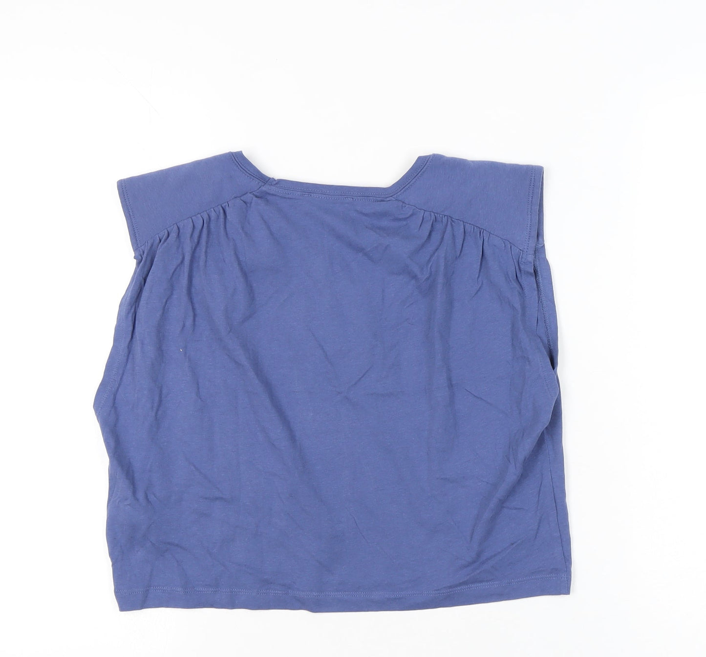 Zara Women Blue Cotton Sleeveless Blouse Size S Casual Summer
