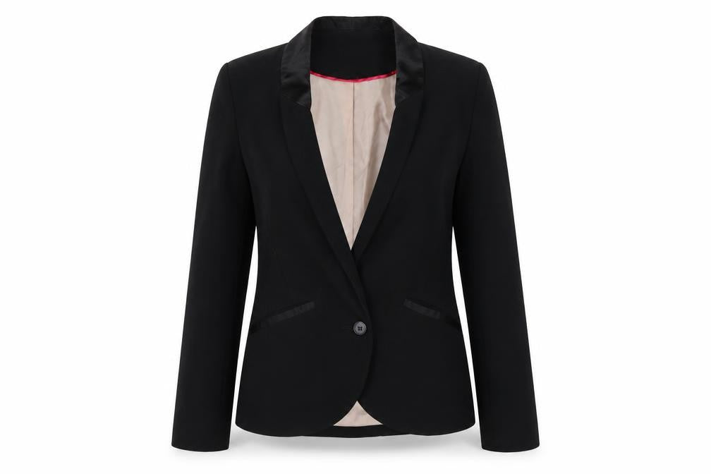Oasis Women’s Black Blazer Size 8 Shawl Lapel One Button Jacket