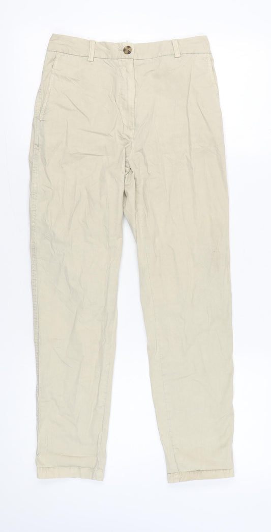 Marks and Spencer Womens Beige Size 6 Chino Trousers Straight Leg