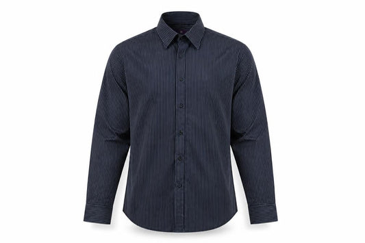 Next Men Black Slim Fit Striped Long Sleeve Button-Up Shirt 15.5in