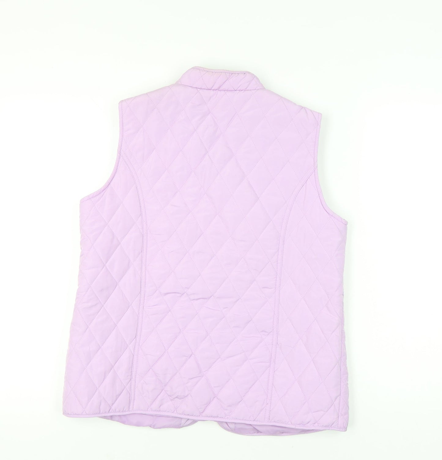 BM Casual Womens Purple Quilted Waistcoat Gilet Size 12 Zip Padded Vest