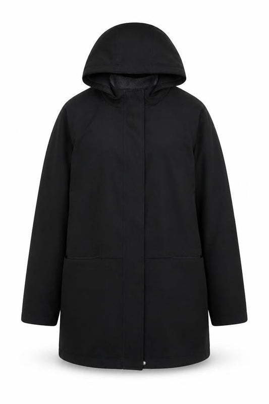 BHS Womens Black Polyester Hooded Parka Coat Size 14 Regular