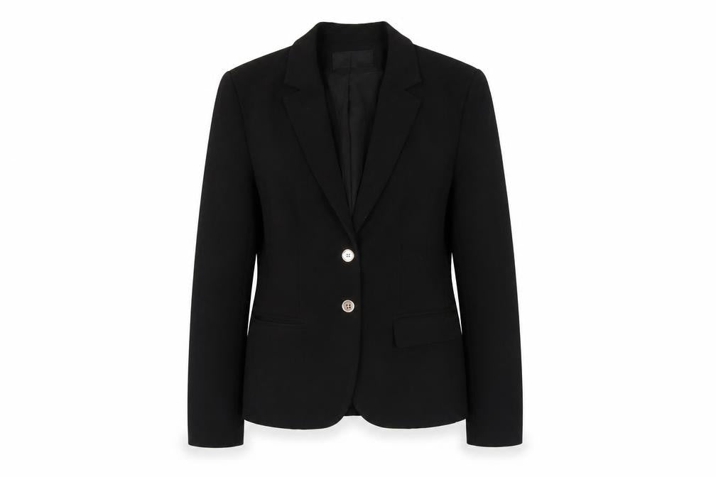 Vila Women’s Black Blazer Jacket Size M Notch Lapel Tailored Workwear