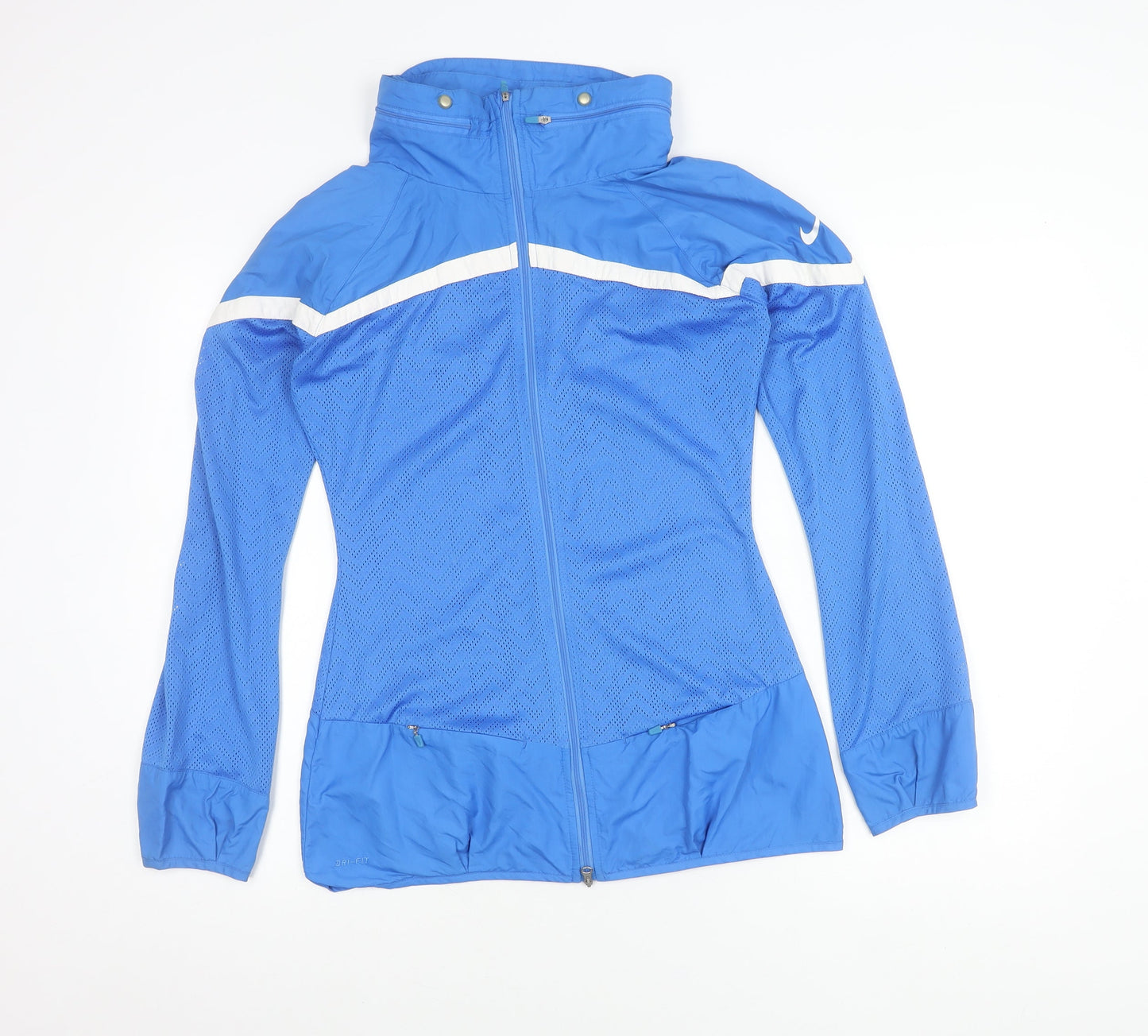 Nike Men's Blue Small Track Jacket Lightweight Dri-Fit Athletic