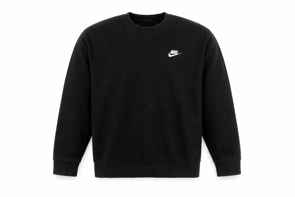 Nike Mens Black M Pullover Crew Neck Sweatshirt Logo Sports