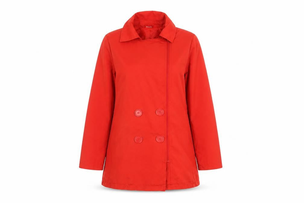 La Redoute Womens Red Size 10 Trench Coat Mid-Length Polyester