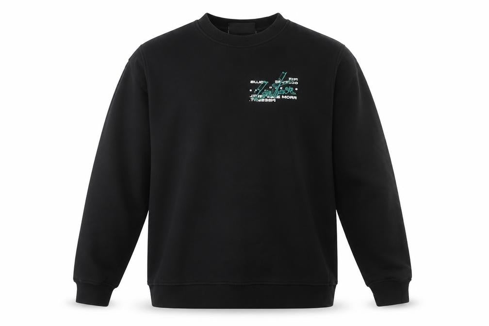 Couture Mens Black L Sweatshirt Pullover Crew Neck Graphic Print