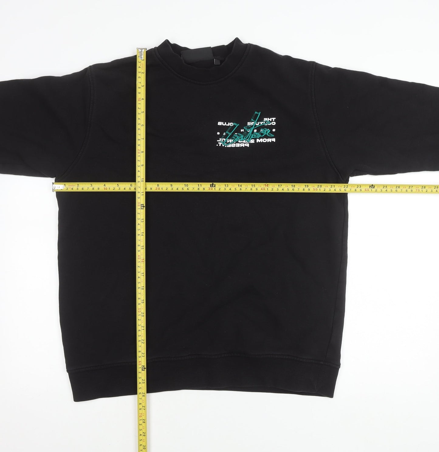 Couture Mens Black L Sweatshirt Pullover Crew Neck Graphic Print