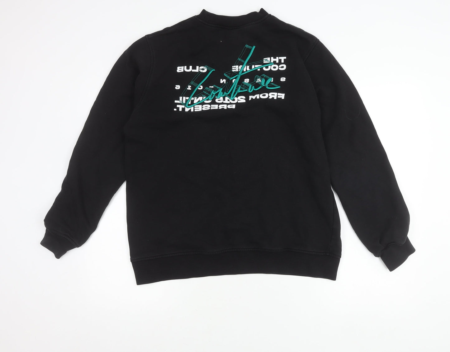 Couture Mens Black L Sweatshirt Pullover Crew Neck Graphic Print