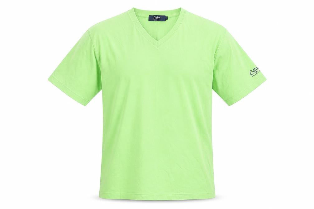 Cotton Traders Men's Green Small V-Neck Short Sleeve T-Shirt
